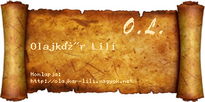 Olajkár Lili névjegykártya